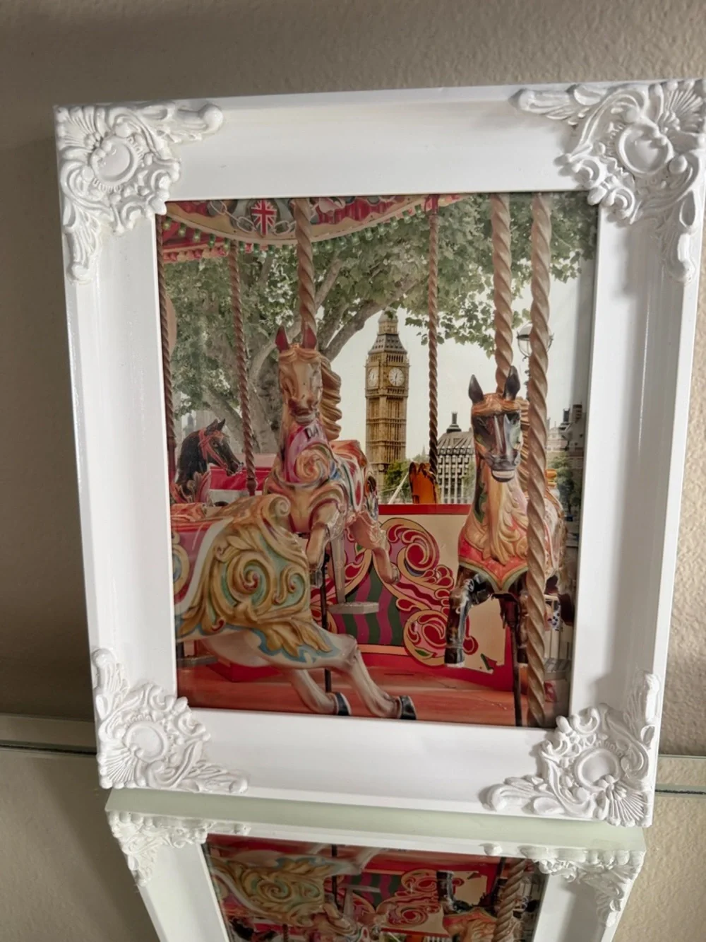 Carousel horse prints carousel framed artwork 10x12 white wood frames